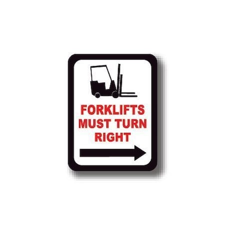 Ergomat 50in x 32in RECTANGLE SIGNS - Forklifts Must Turn Right DSV-SIGN 1600 #0425 -UEN